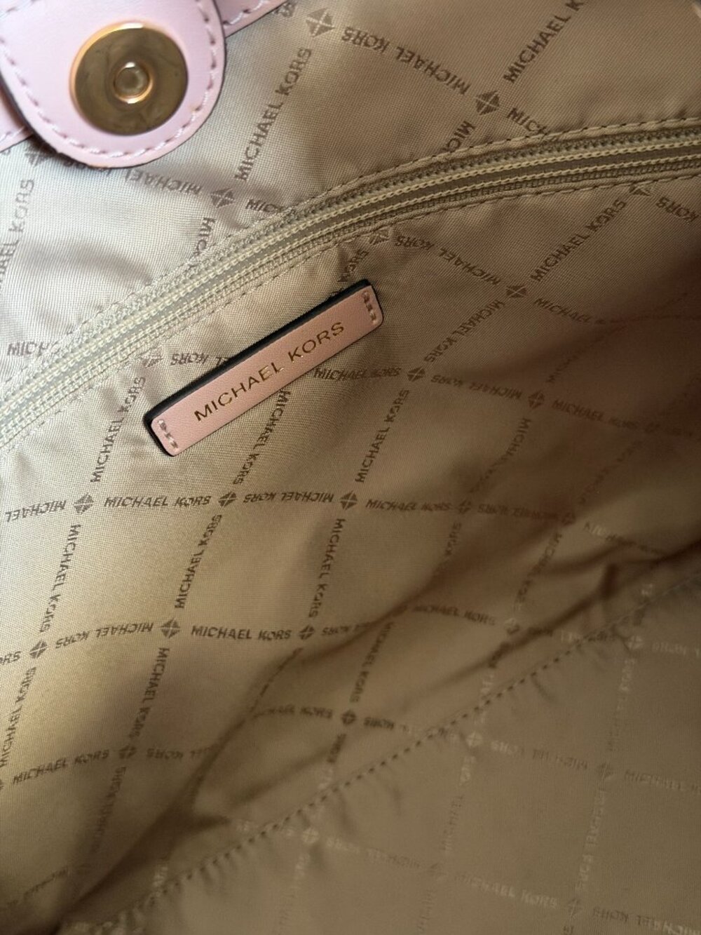 Michael Kors Signature Large Tote Bag Pink & Vanilla - Picture 2 of 15